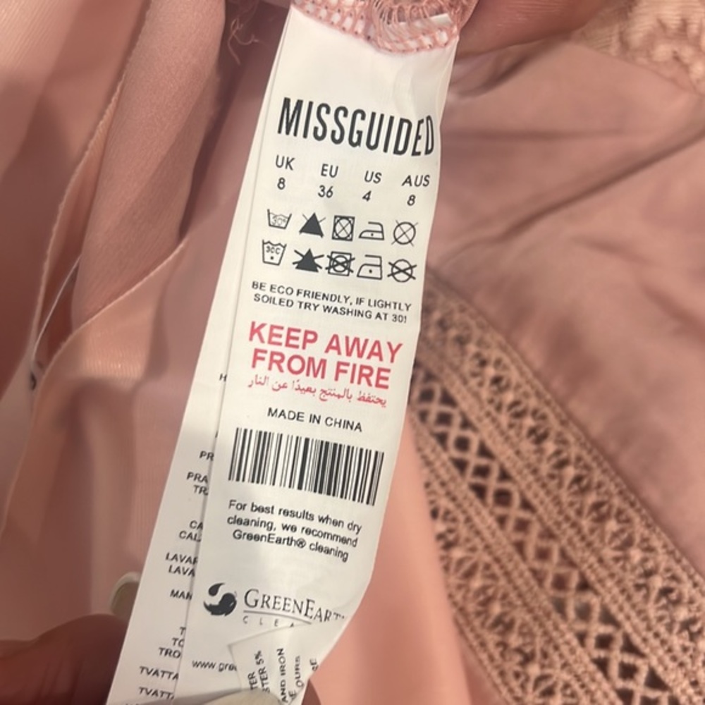Miss Guided Dust Pink Lace body suit 4 - Picture 12 of 14